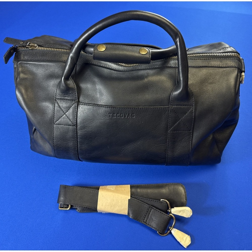 Tecovas Leather Weekender Duffle Bag Medium Midnight Black Carry On Travel